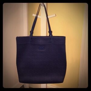 Michael Kros Elegant Navy Blue Tote Bag
